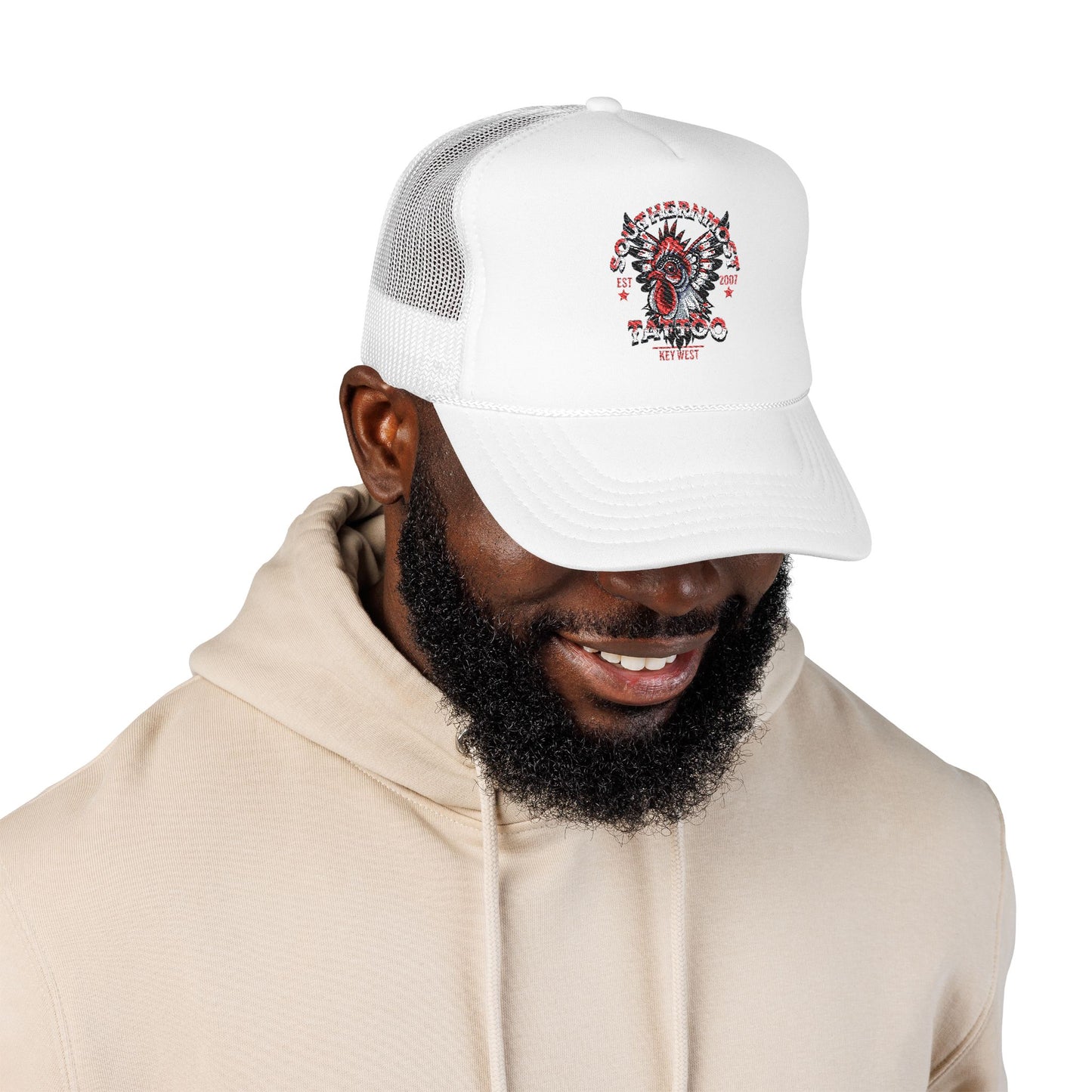 Embroidered Foam Trucker Hat, Custom Cap, Casual Style, Perfect Gift for Him/Her, Beachwear, Festival Accessory, Birthday Present