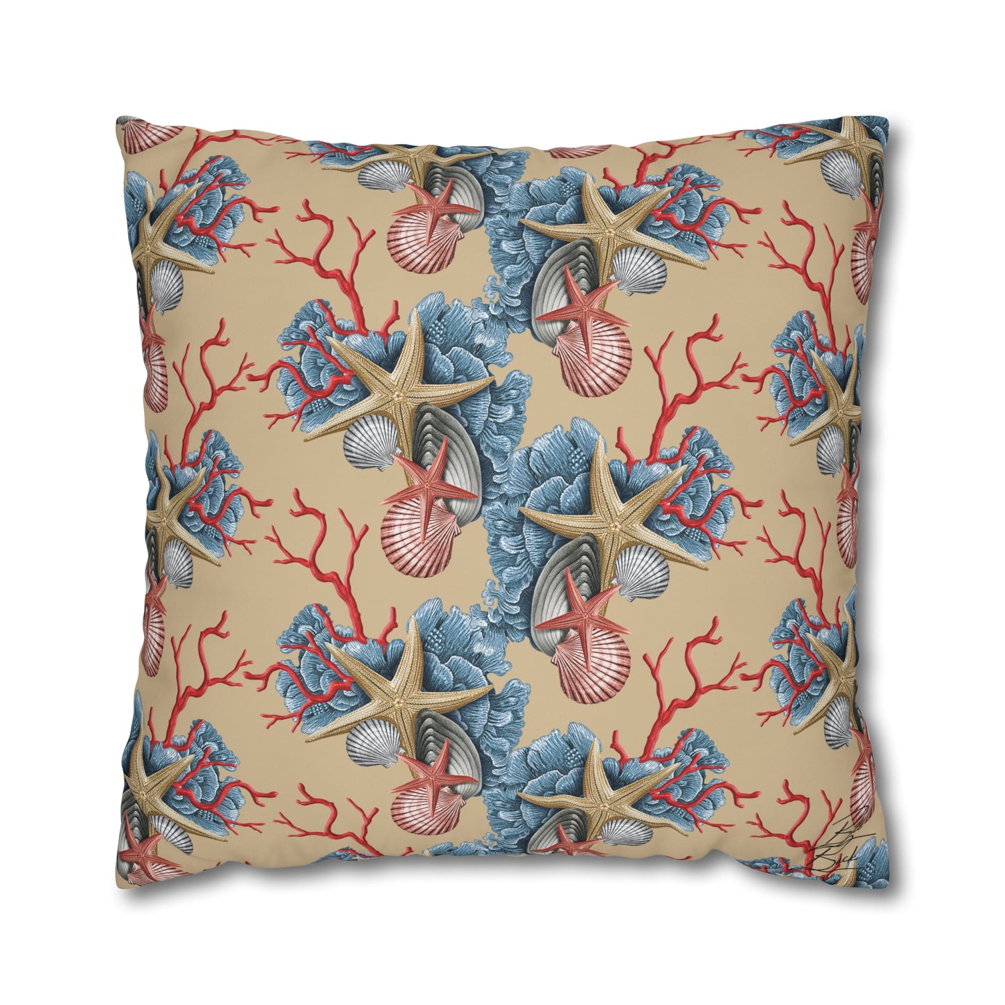 Shells & Coral Canvas Pillowcase