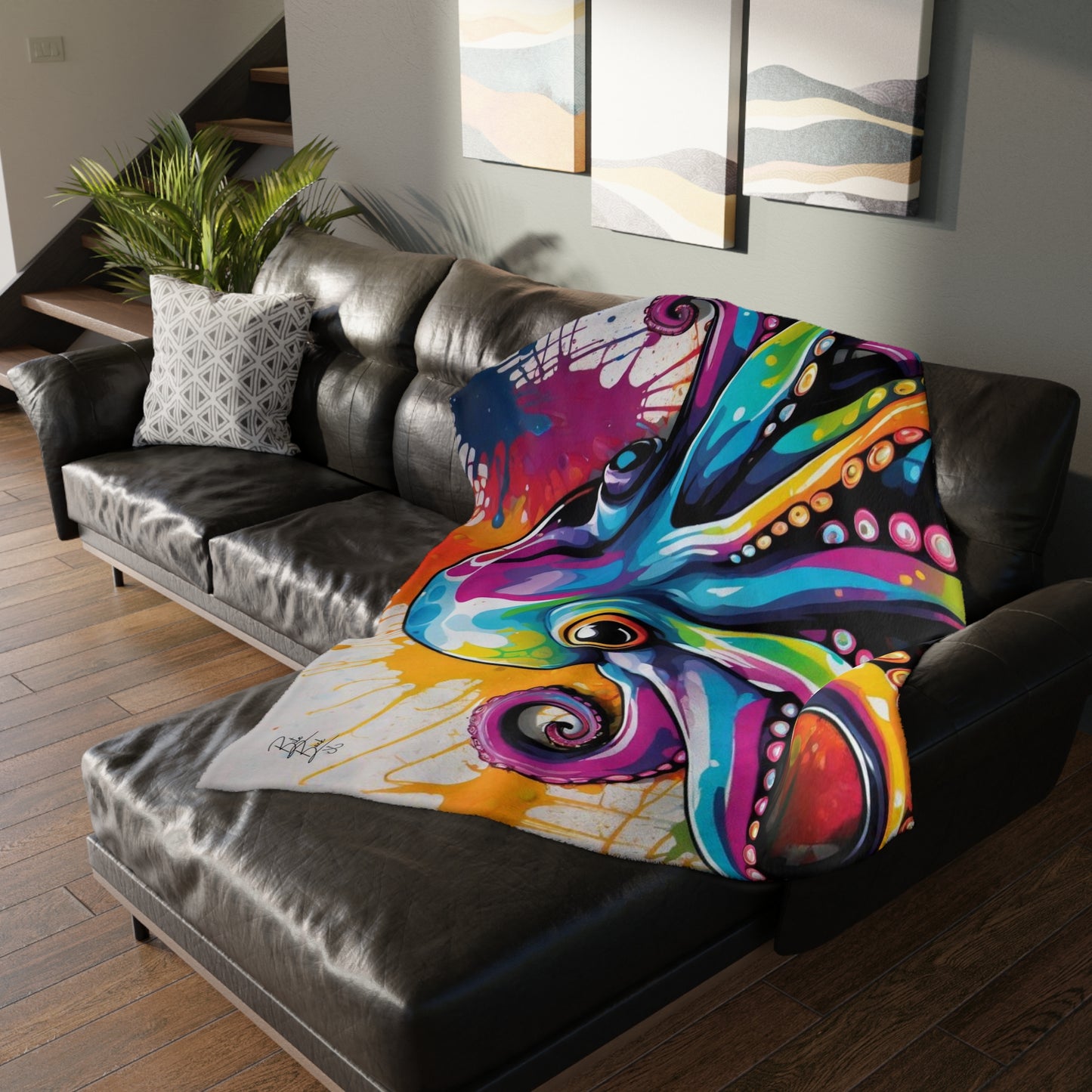 Octopus Velveteen Minky Blanket