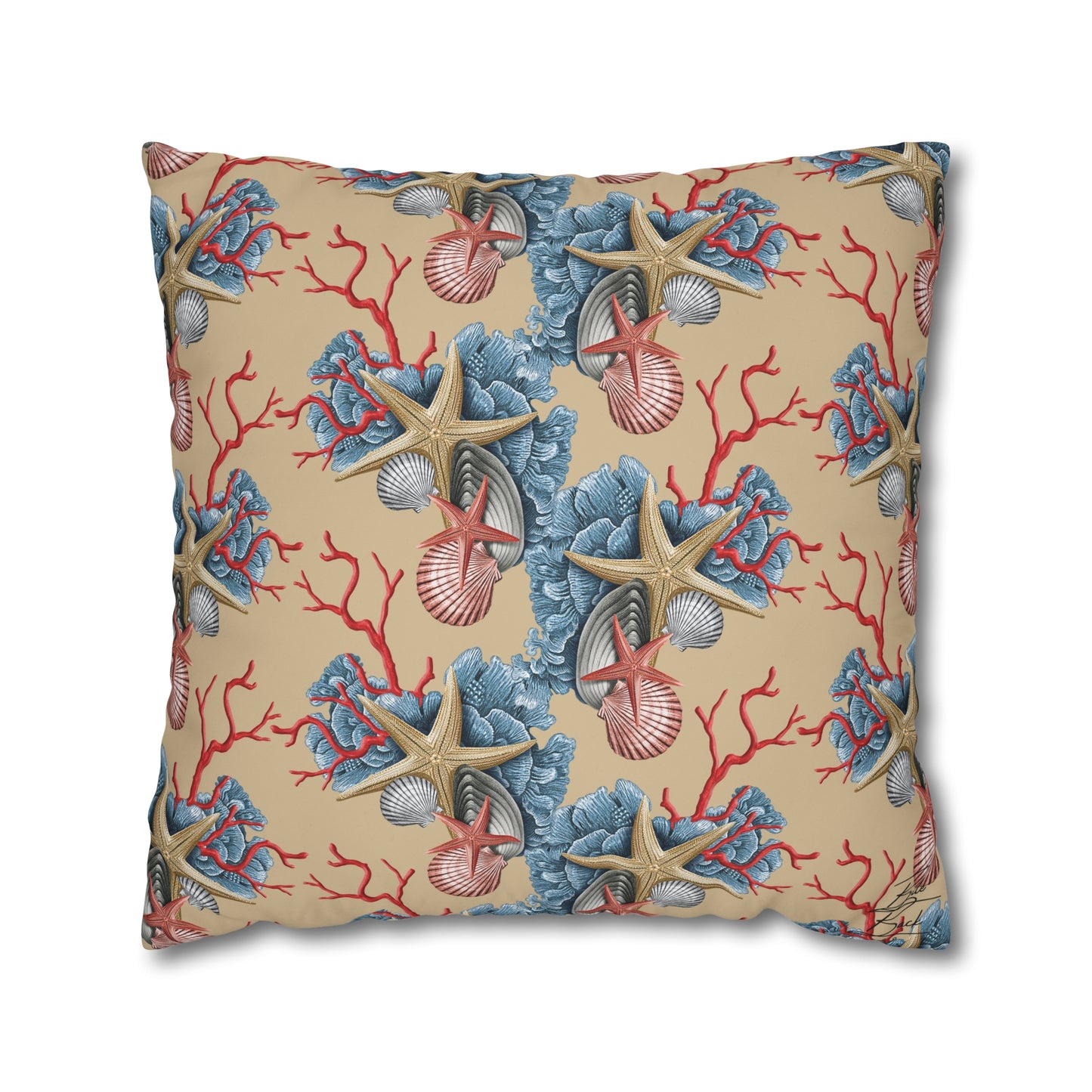 Shells & Coral Canvas Pillowcase