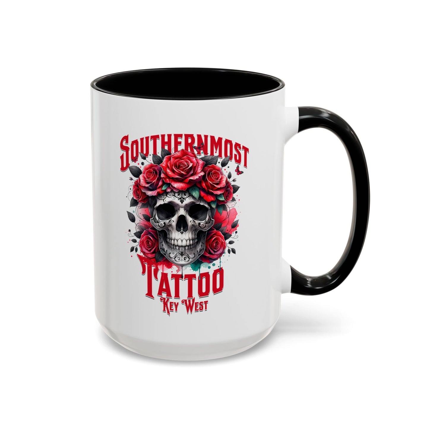 Skull and Roses Coffee Mug | Southernmost Tattoo | Perfect Gift for Tattoo Lovers