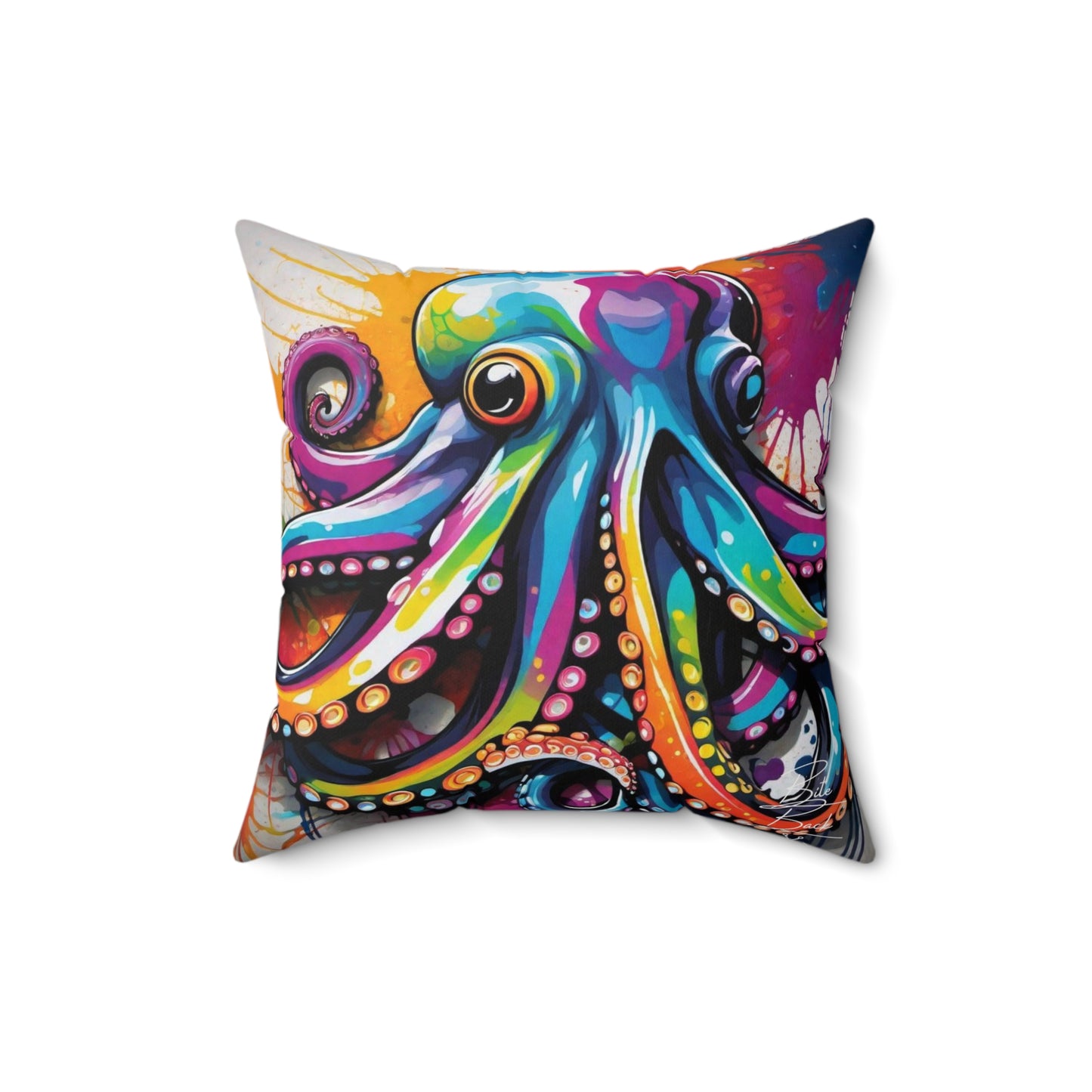 Octopus Graffiti Square Pillow