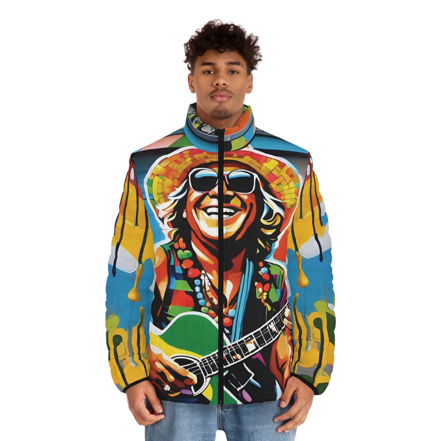Jimmy Buffet design Graffiti Unisex Puffer Jacket