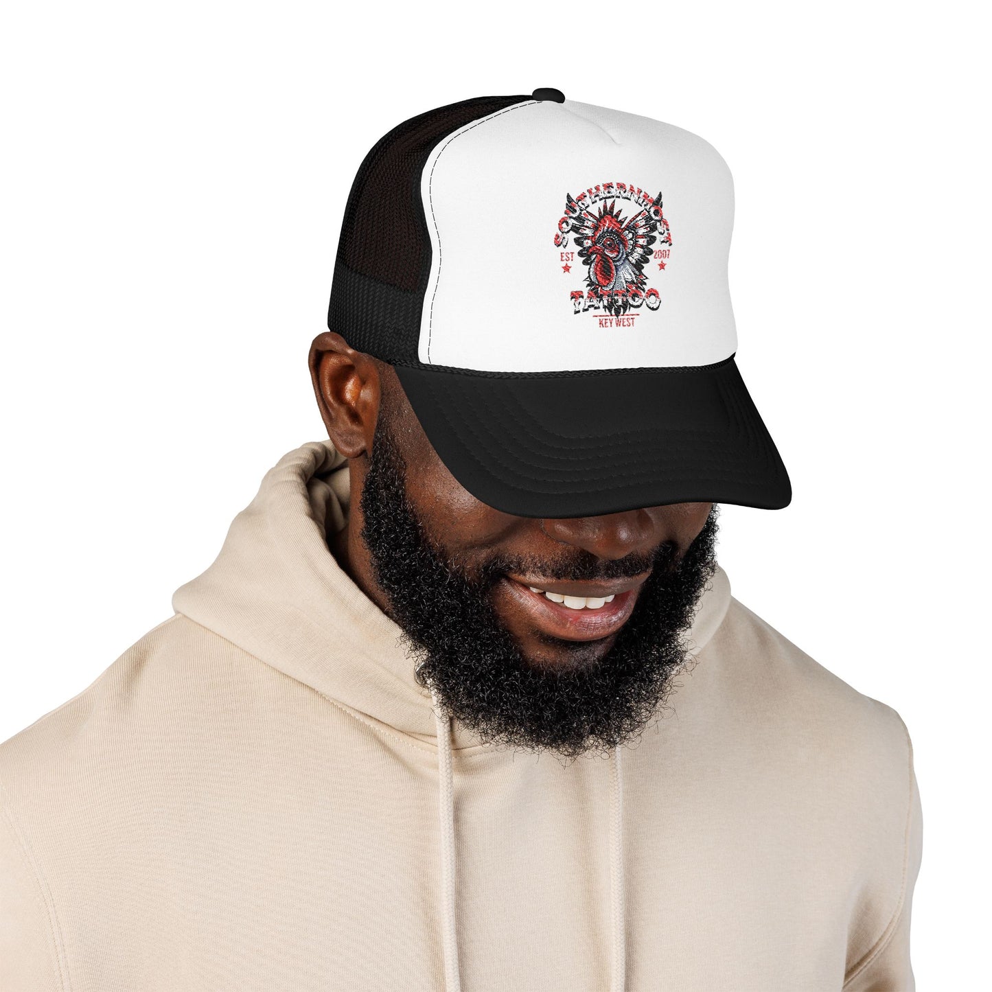 Embroidered Foam Trucker Hat, Custom Cap, Casual Style, Perfect Gift for Him/Her, Beachwear, Festival Accessory, Birthday Present