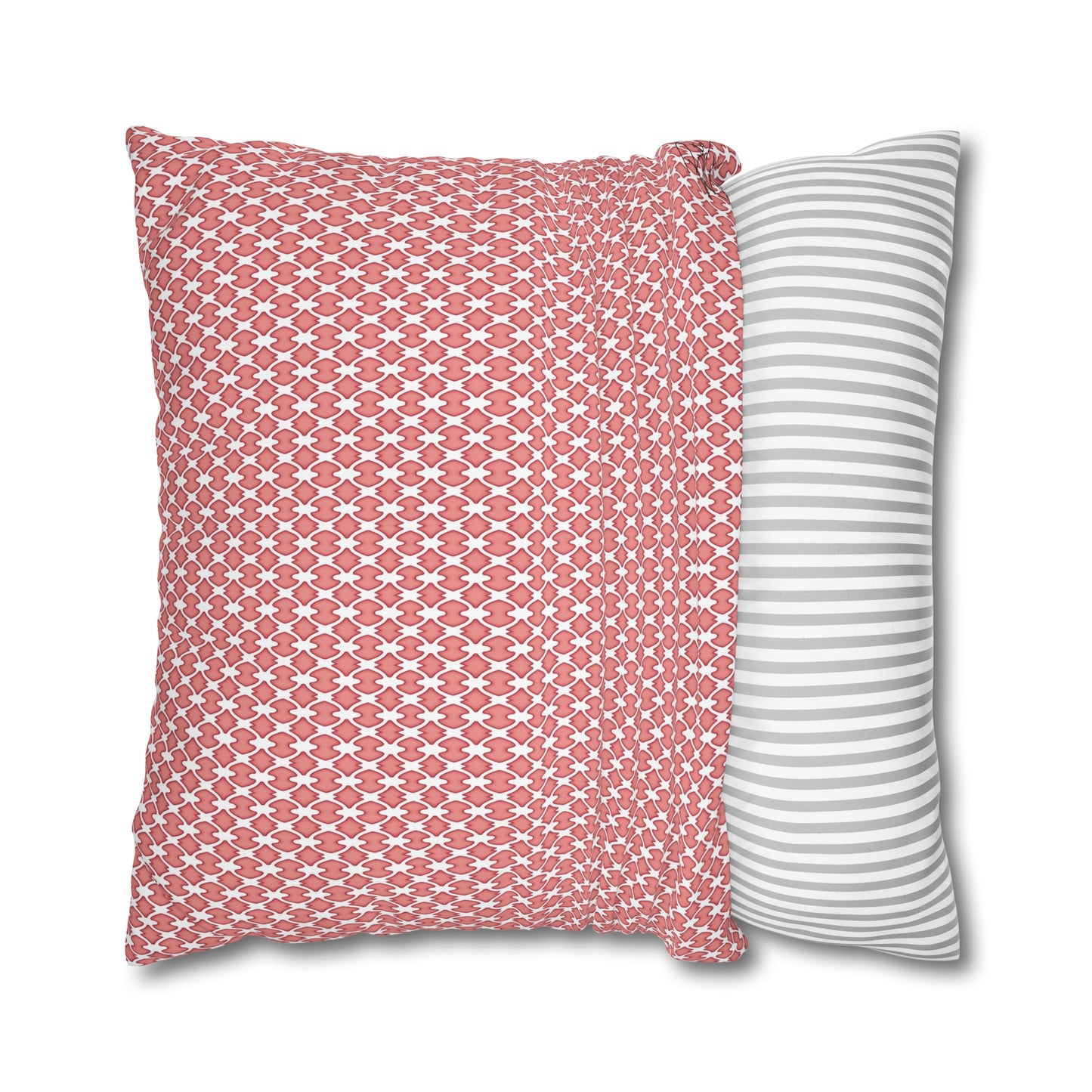 Pink Lattice Canvas Pillowcase