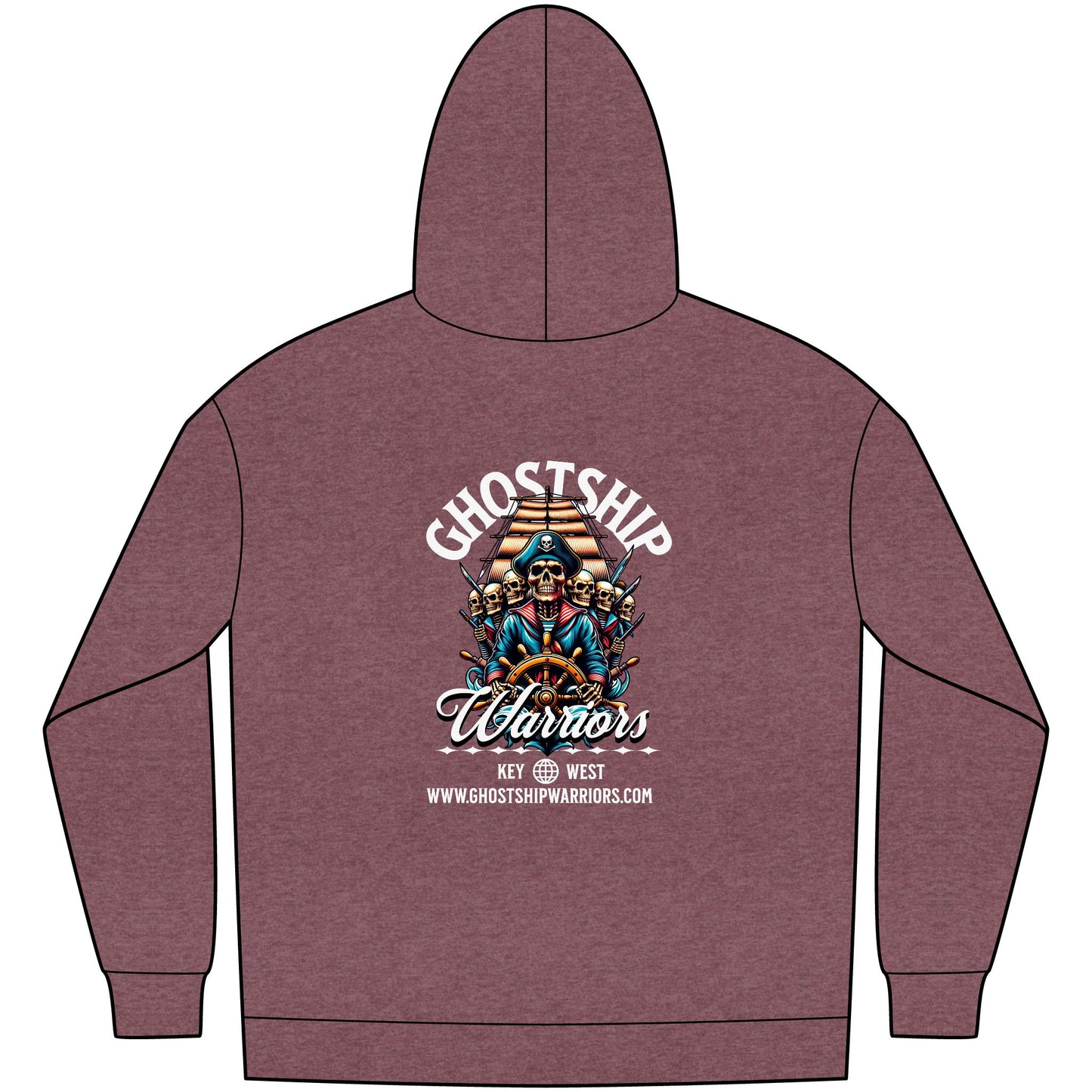 Ghostship Warriors Hoodie — Key West Pirate Skull Fleece Pullover