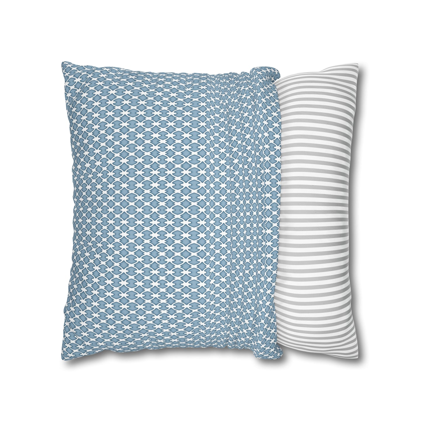 Blue Lattice Canvas Pillowcase