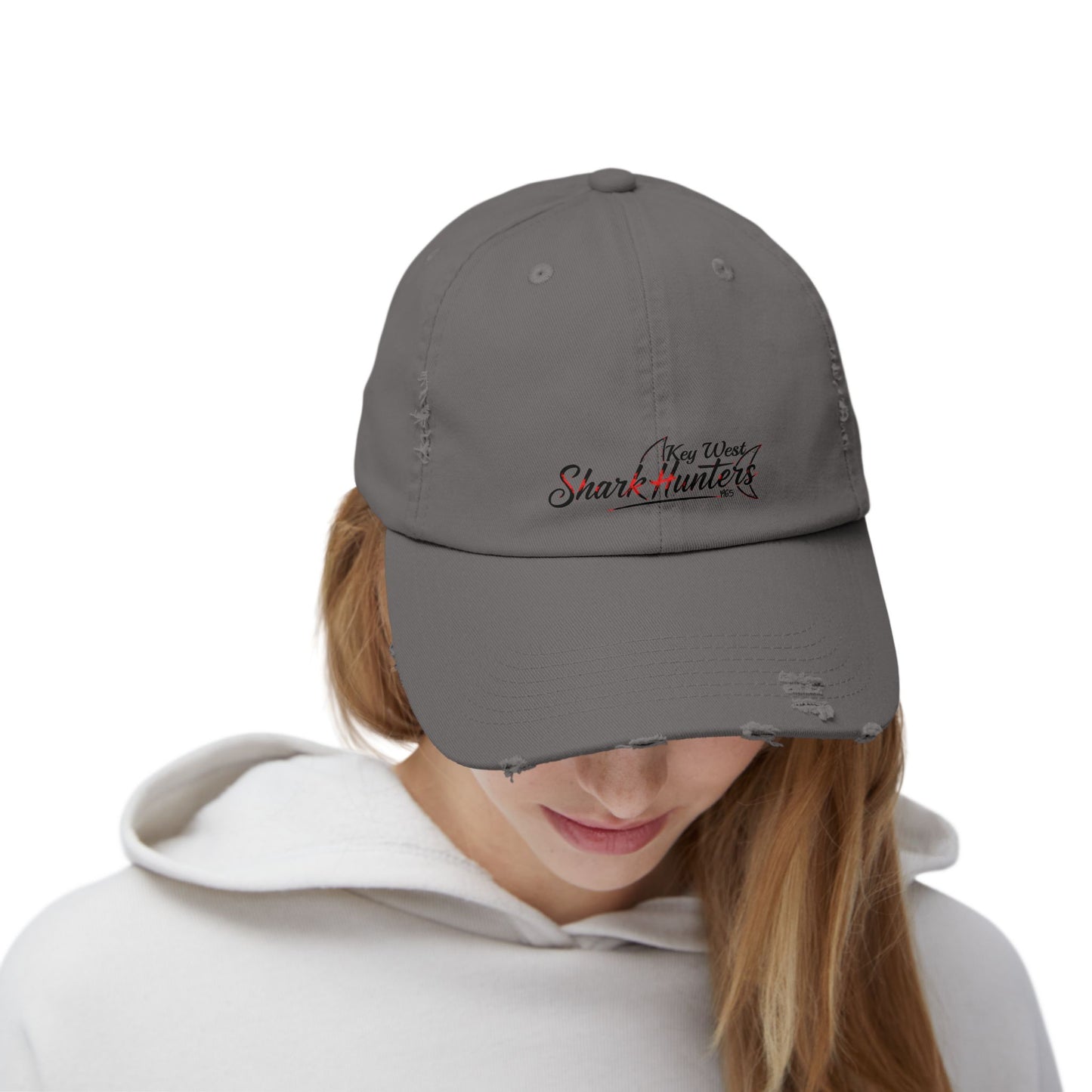 Key West Shark Hunters-Unisex Distressed Cap
