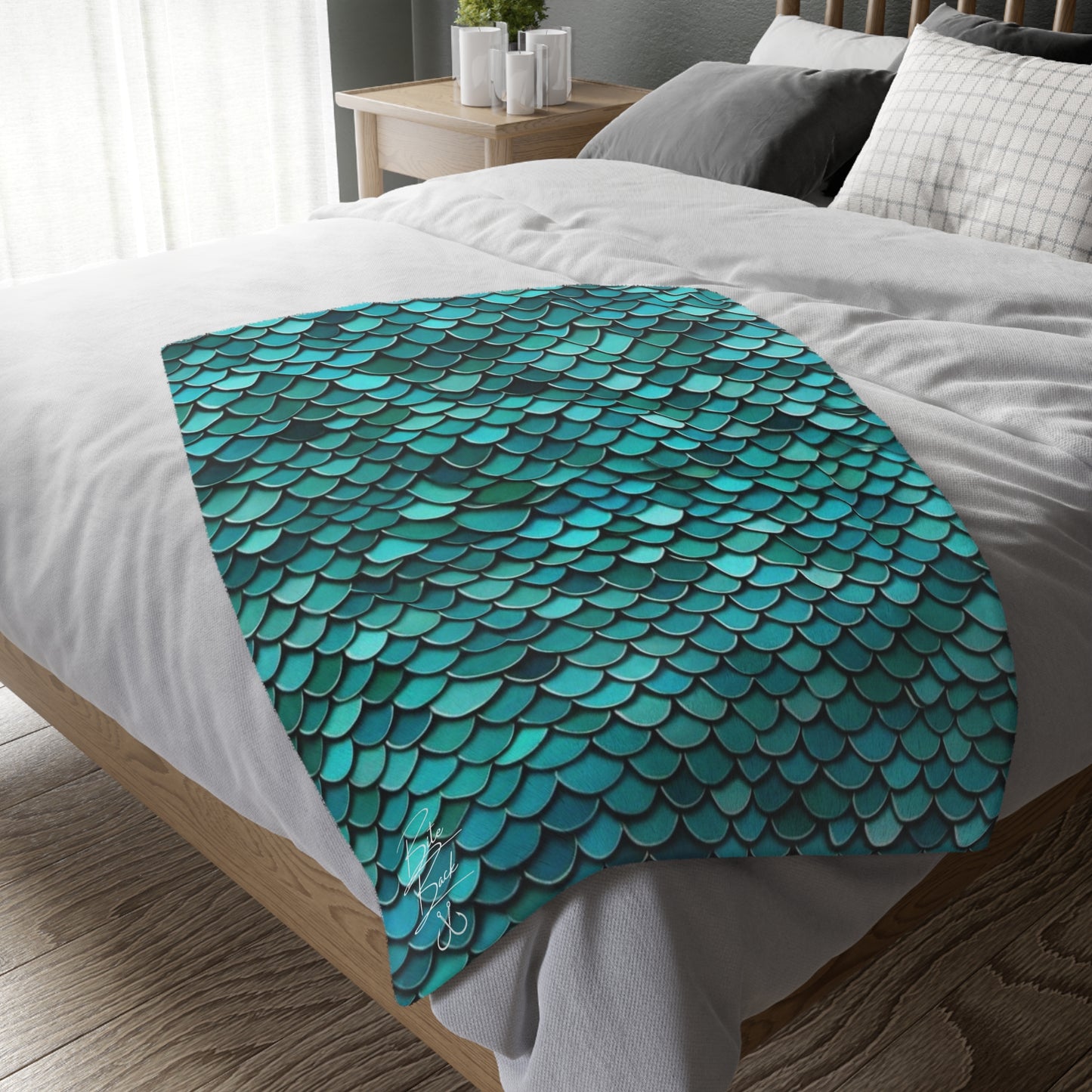 Scales Velveteen Minky Blanket (Two-sided print)