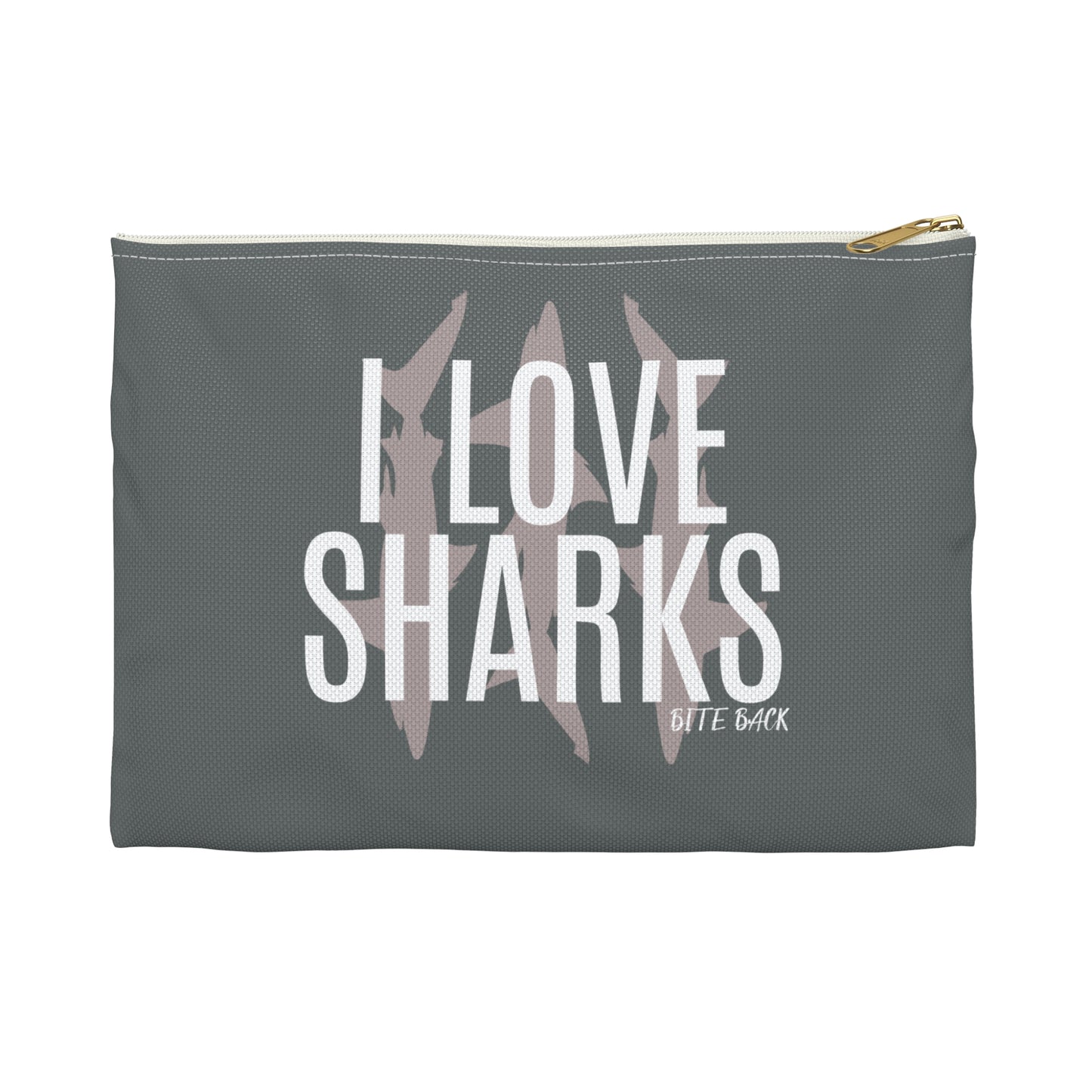 Shark Lover Accessory Pouch | Cute Storage Bag for Travel, Gifts for Marine Life Enthusiasts, Ocean Decor, Makeup Bag, School Supplies