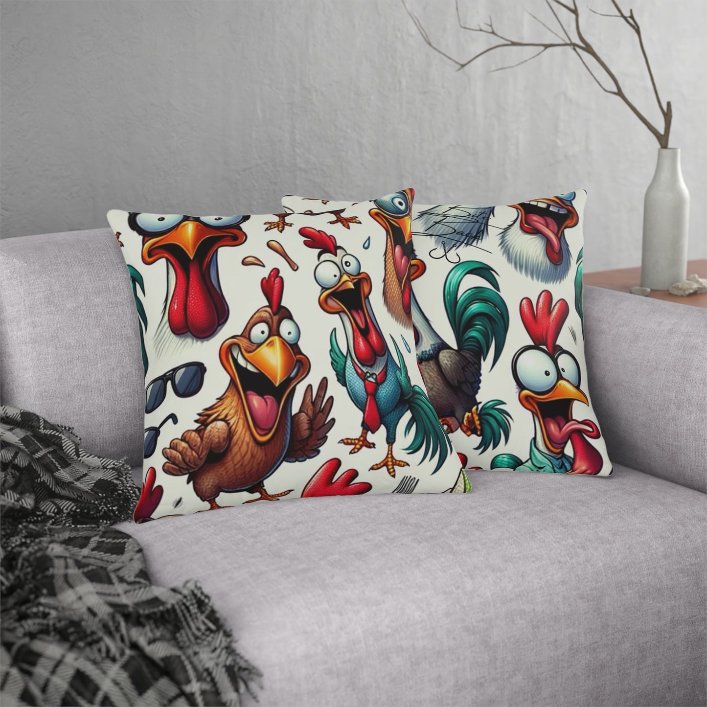 Crazy Roosters Waterproof Pillows