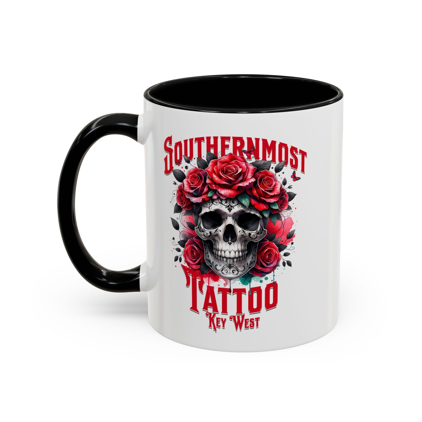 Skull and Roses Coffee Mug | Southernmost Tattoo | Perfect Gift for Tattoo Lovers