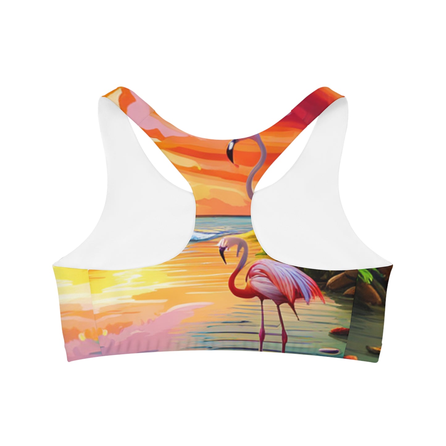 Flamingos at Dawn Seamless Sports Bra