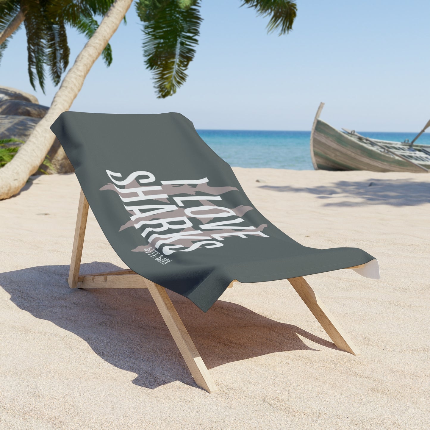 Shark Love Beach Towel - Perfect for Summer Fun, Pool Parties, Beach Days, and Eco-Friendly Gifts, I Love Sharks Design