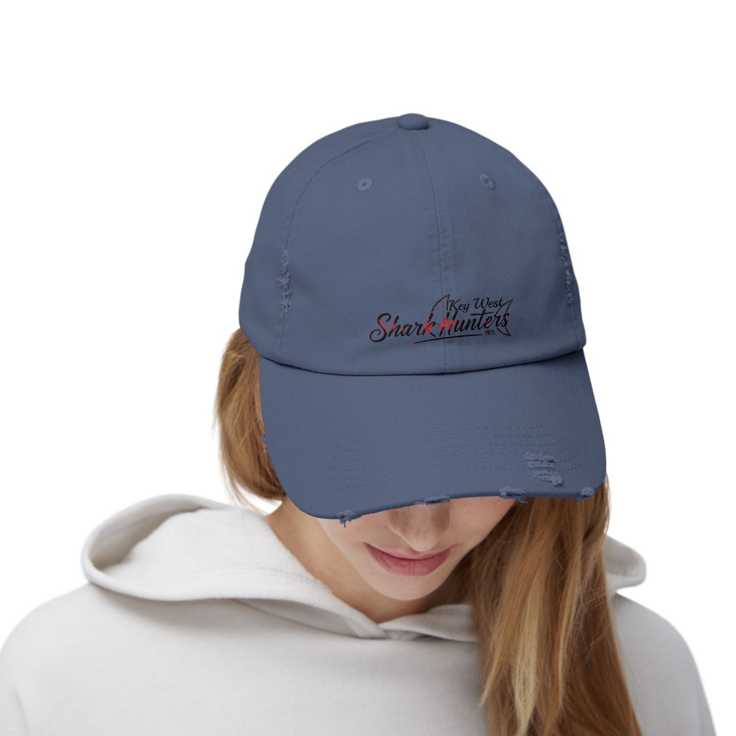 Key West Shark Hunters-Unisex Distressed Cap