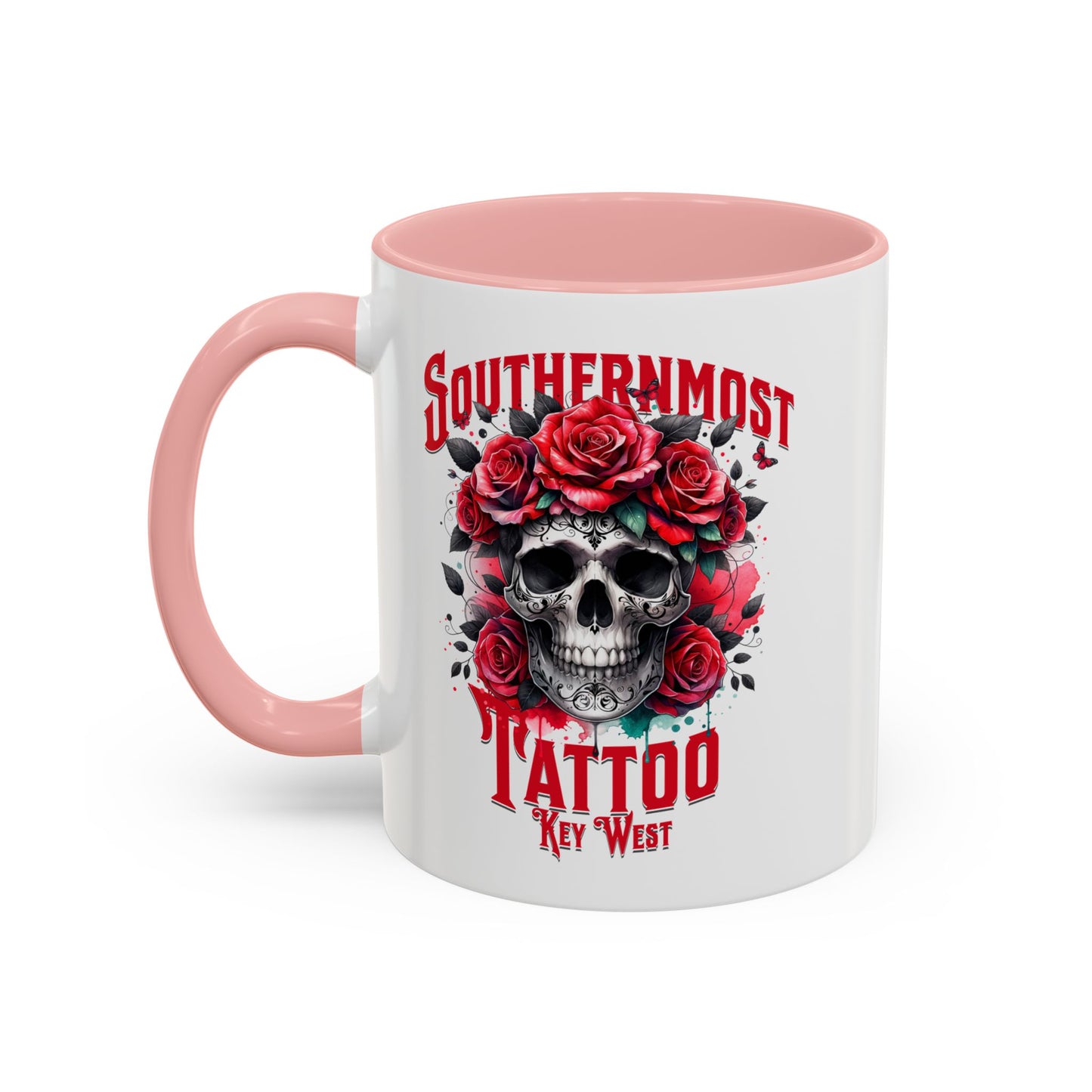 Skull and Roses Coffee Mug | Southernmost Tattoo | Perfect Gift for Tattoo Lovers