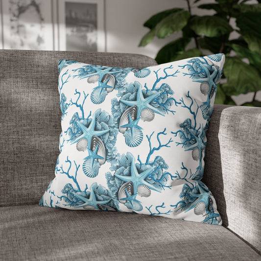 Blue Coral Canvas Pillowcase