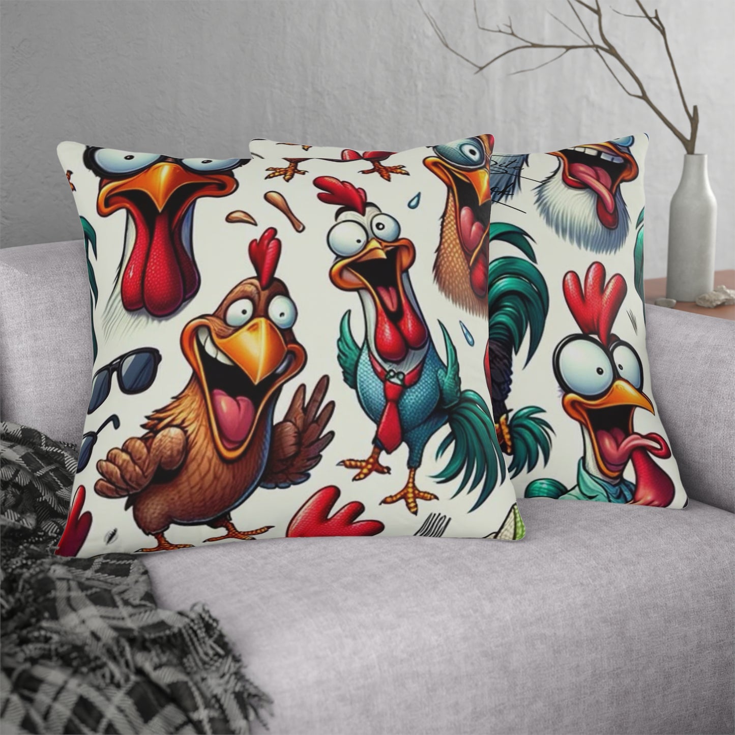 Crazy Roosters Waterproof Pillows