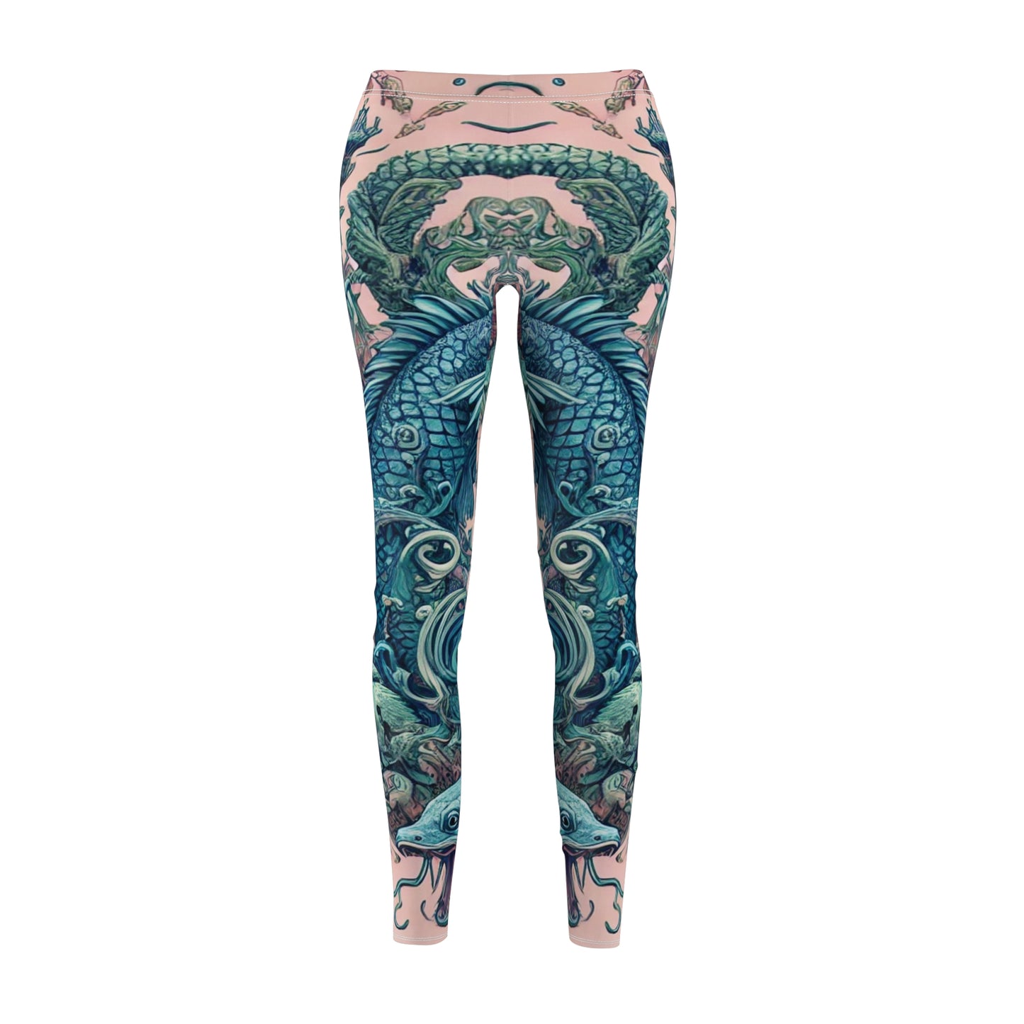 Stylish Women's Casual Leggings with Vibrant Fish Design