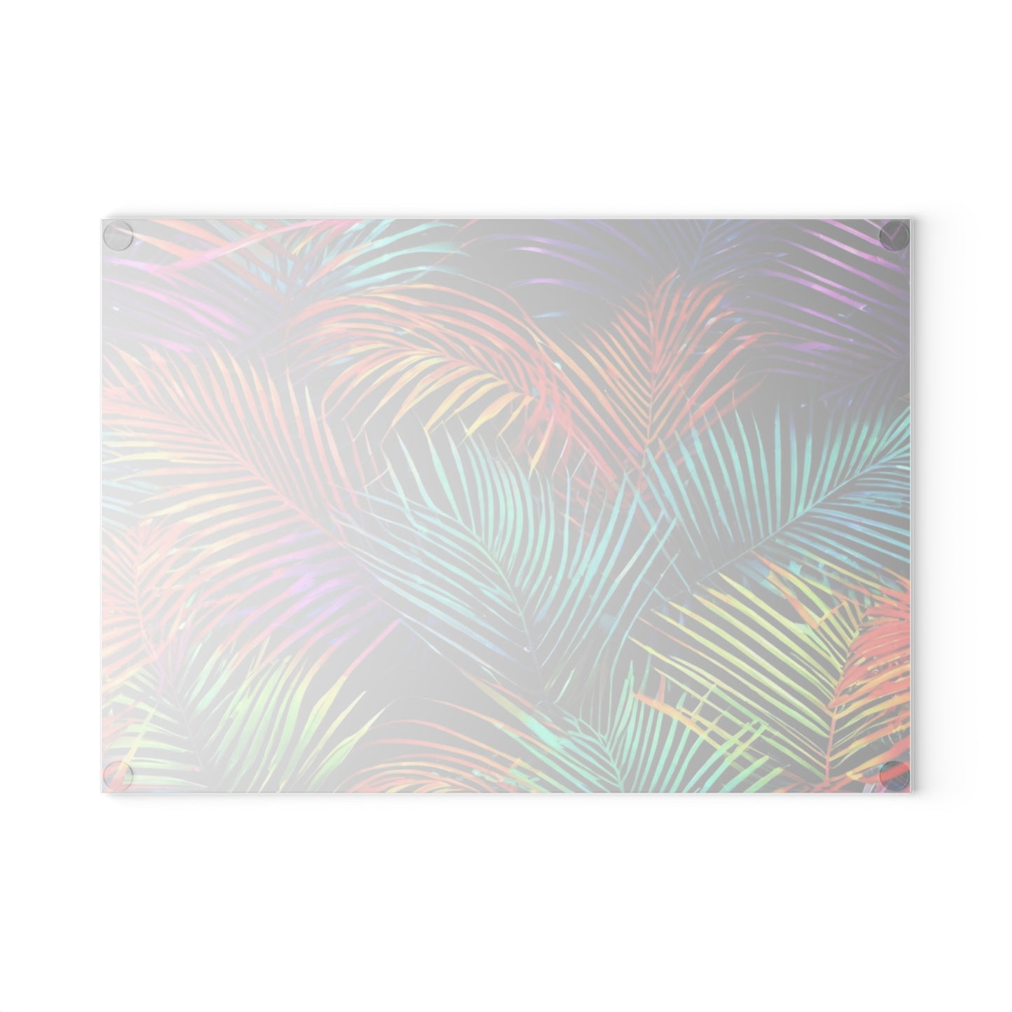 Palm Leaves Tropical Glass Cutting Board