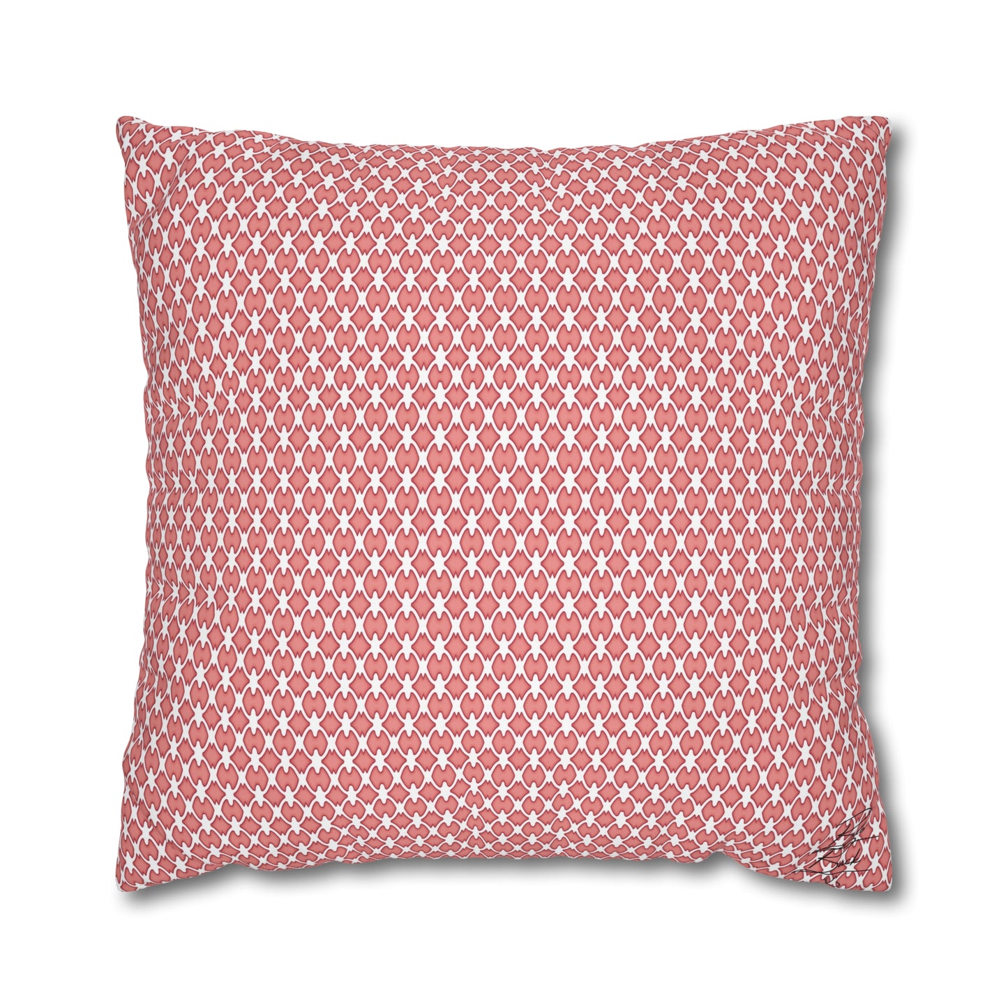 Pink Lattice Canvas Pillowcase