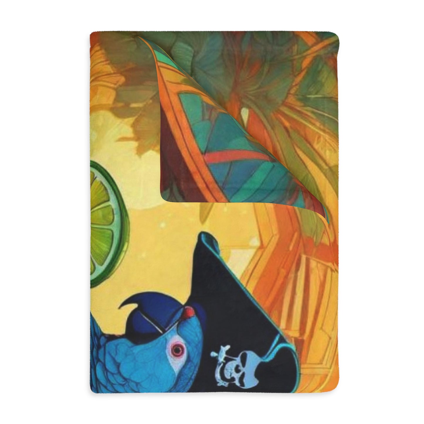 Parrot on the Bar Velveteen Minky Blanket (Two-sided print)