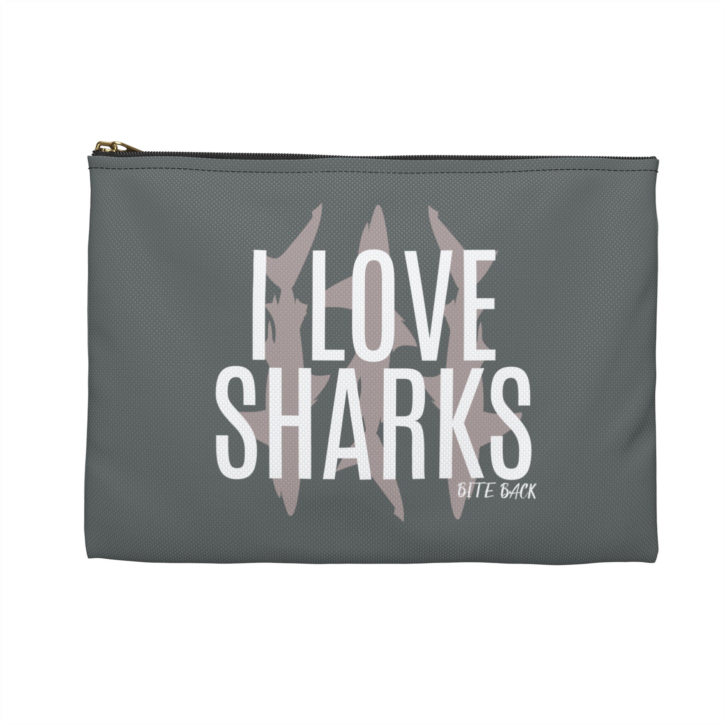 Shark Lover Accessory Pouch | Cute Storage Bag for Travel, Gifts for Marine Life Enthusiasts, Ocean Decor, Makeup Bag, School Supplies
