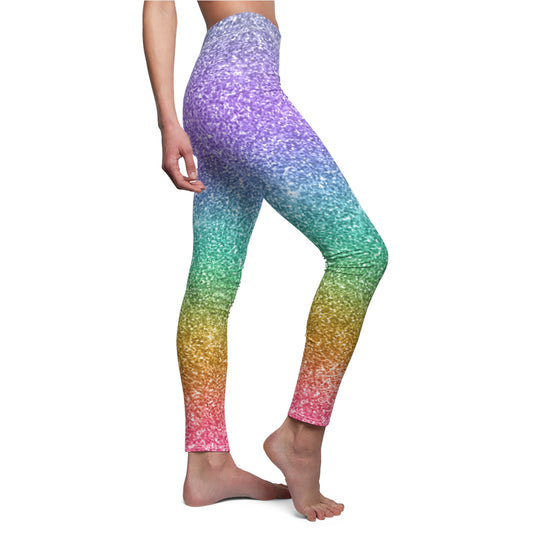 Tropical Sunset Glitz Casual Leggings