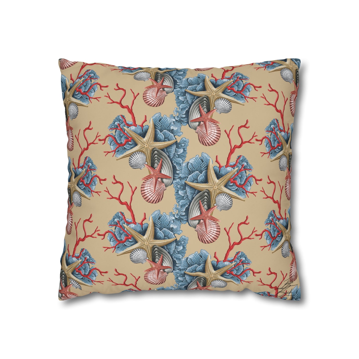 Shells & Coral Canvas Pillowcase
