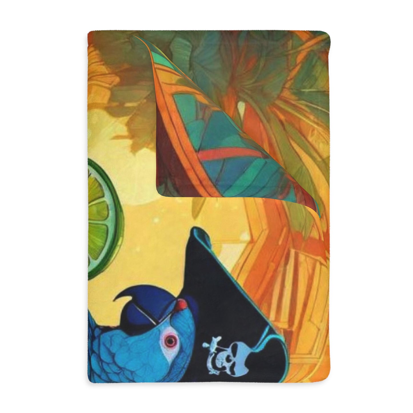 Parrot on the Bar Velveteen Minky Blanket (Two-sided print)