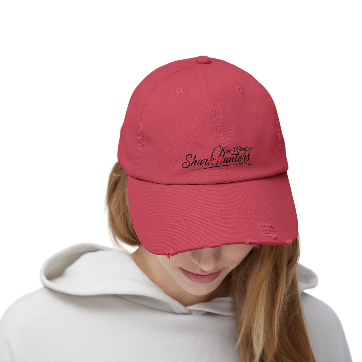 Key West Shark Hunters-Unisex Distressed Cap