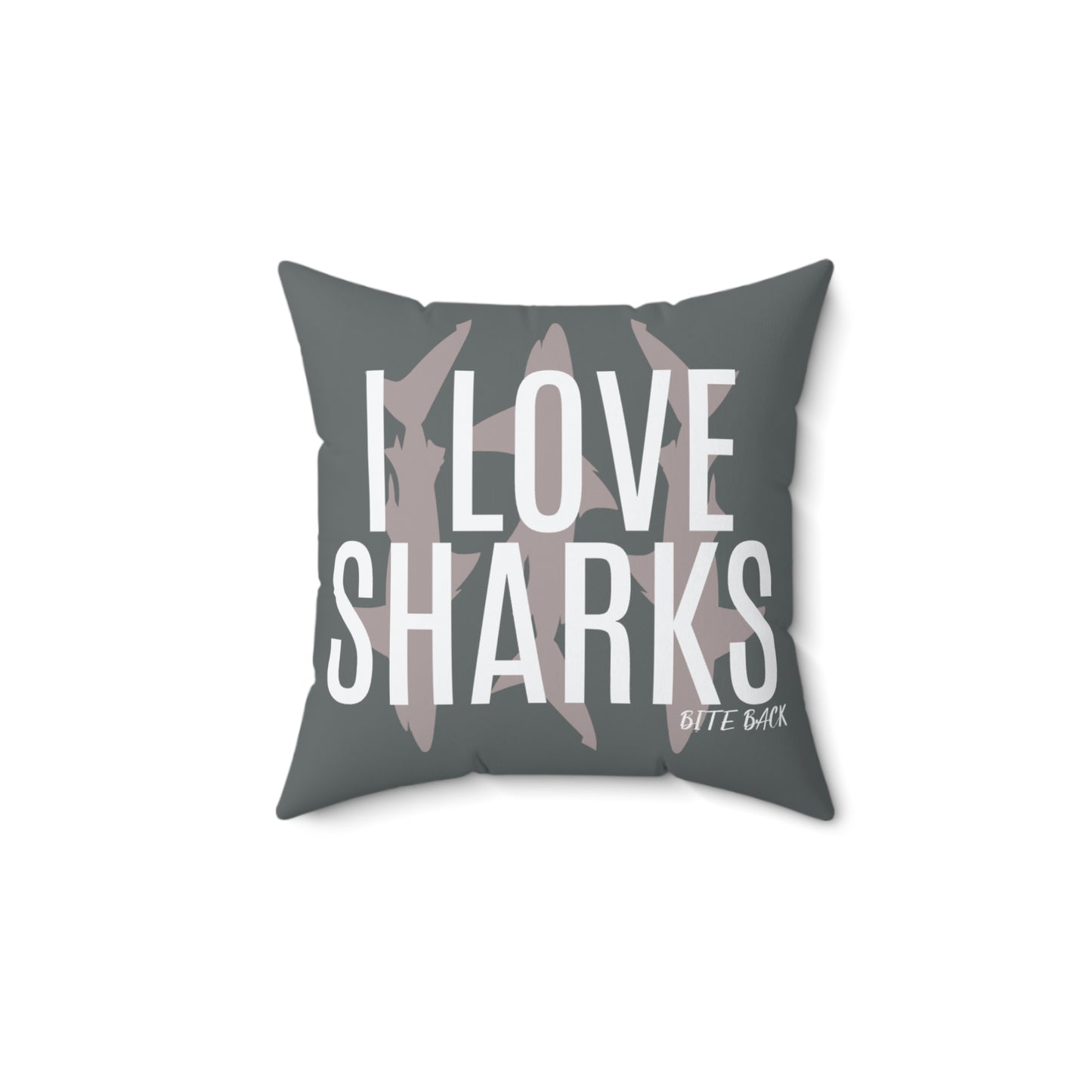 I Love Sharks Square Pillow