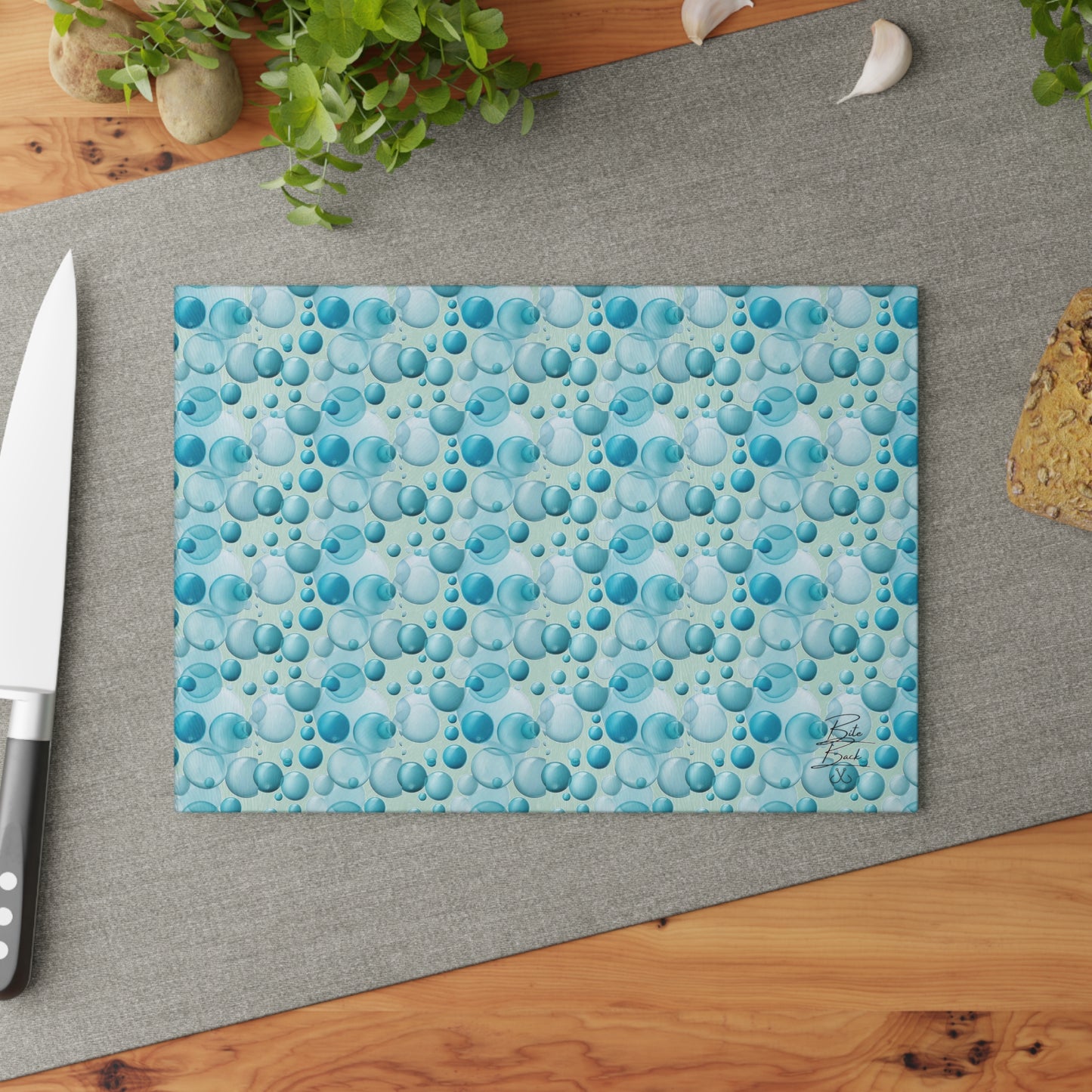 Bubbles Glass Cutting Board