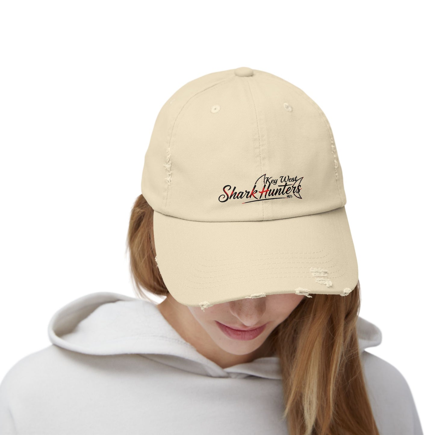 Key West Shark Hunters-Unisex Distressed Cap
