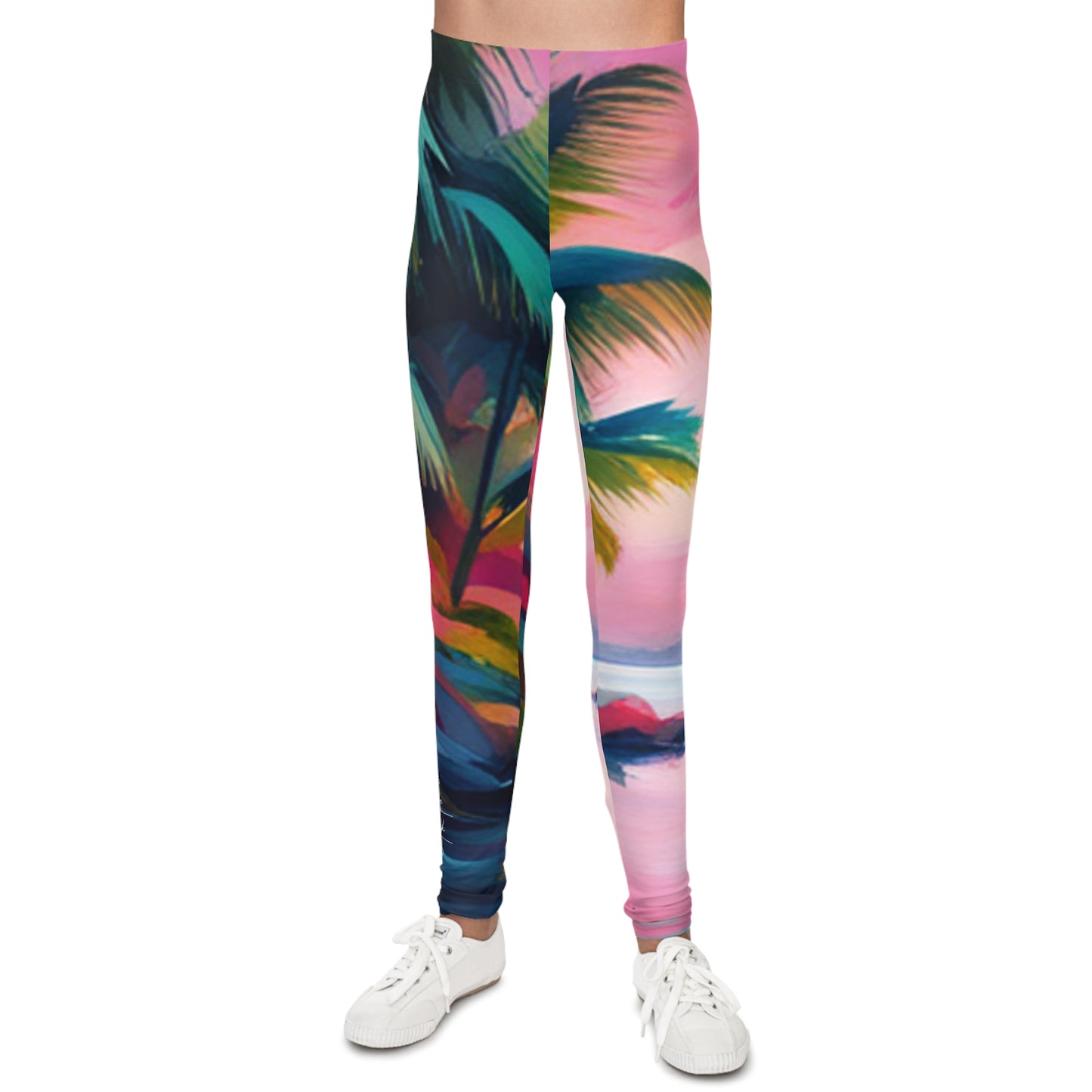 Palm Tree Pink Youth Leggings