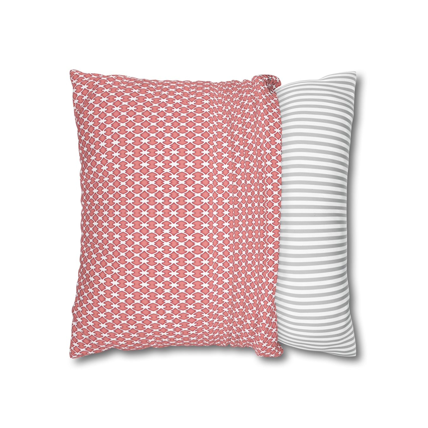 Pink Lattice Canvas Pillowcase