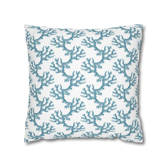 Blue Coral II Canvas Pillowcase