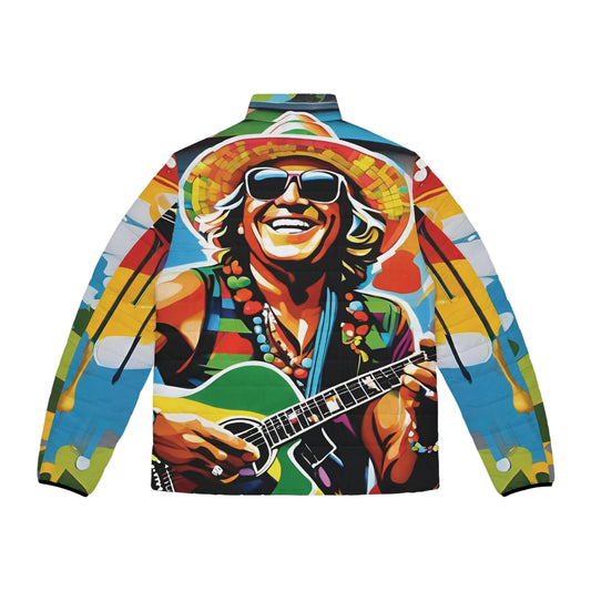 Jimmy Buffet design Graffiti Unisex Puffer Jacket