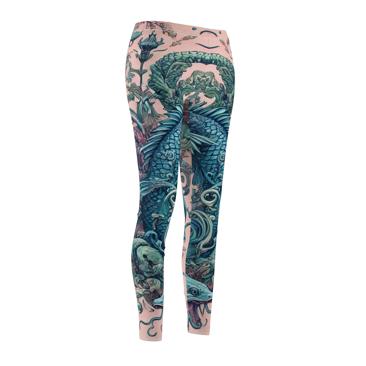 Stylish Women's Casual Leggings with Vibrant Fish Design