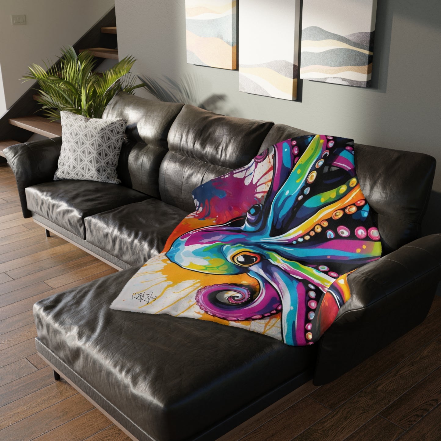 Octopus Velveteen Minky Blanket