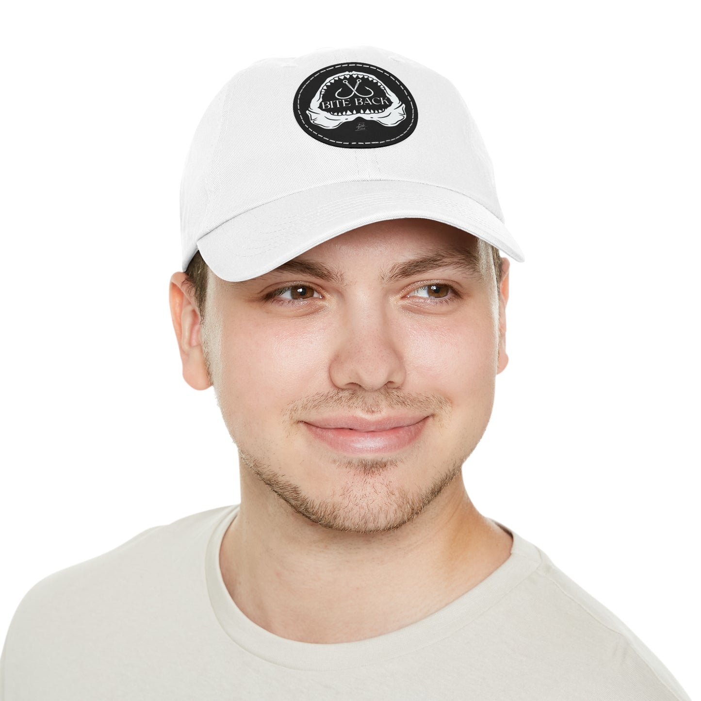 Shark Jaw Hat with Leather Patch (Round)