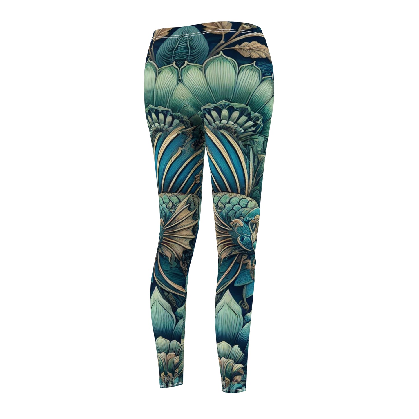 Bohemian Floral Casual Leggings for Women - Vibrant Fish Design