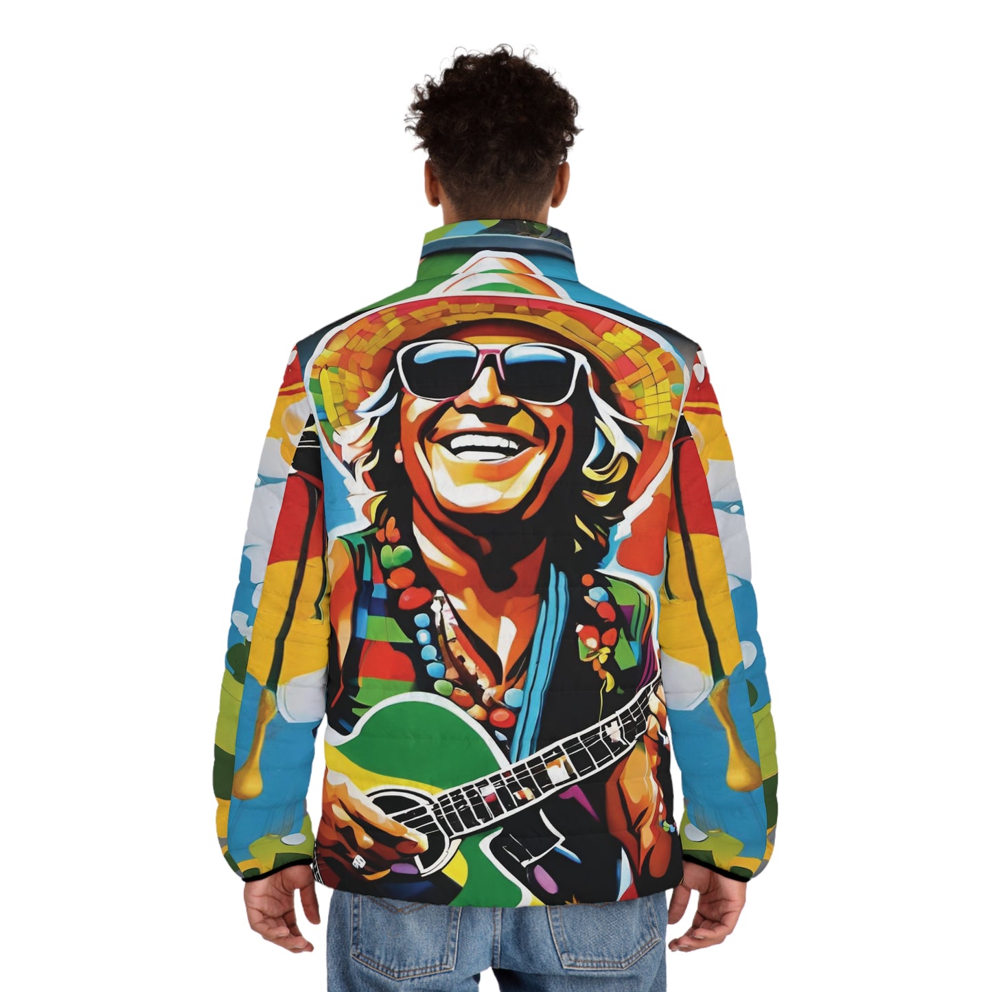 Jimmy Buffet design Graffiti Unisex Puffer Jacket
