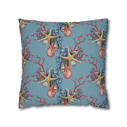 Coral, Starfish and Shells Canvas Pillowcase