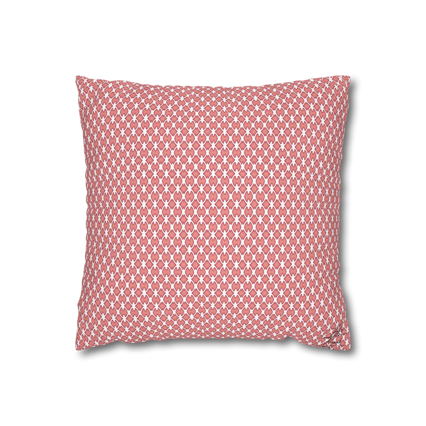 Pink Lattice Canvas Pillowcase
