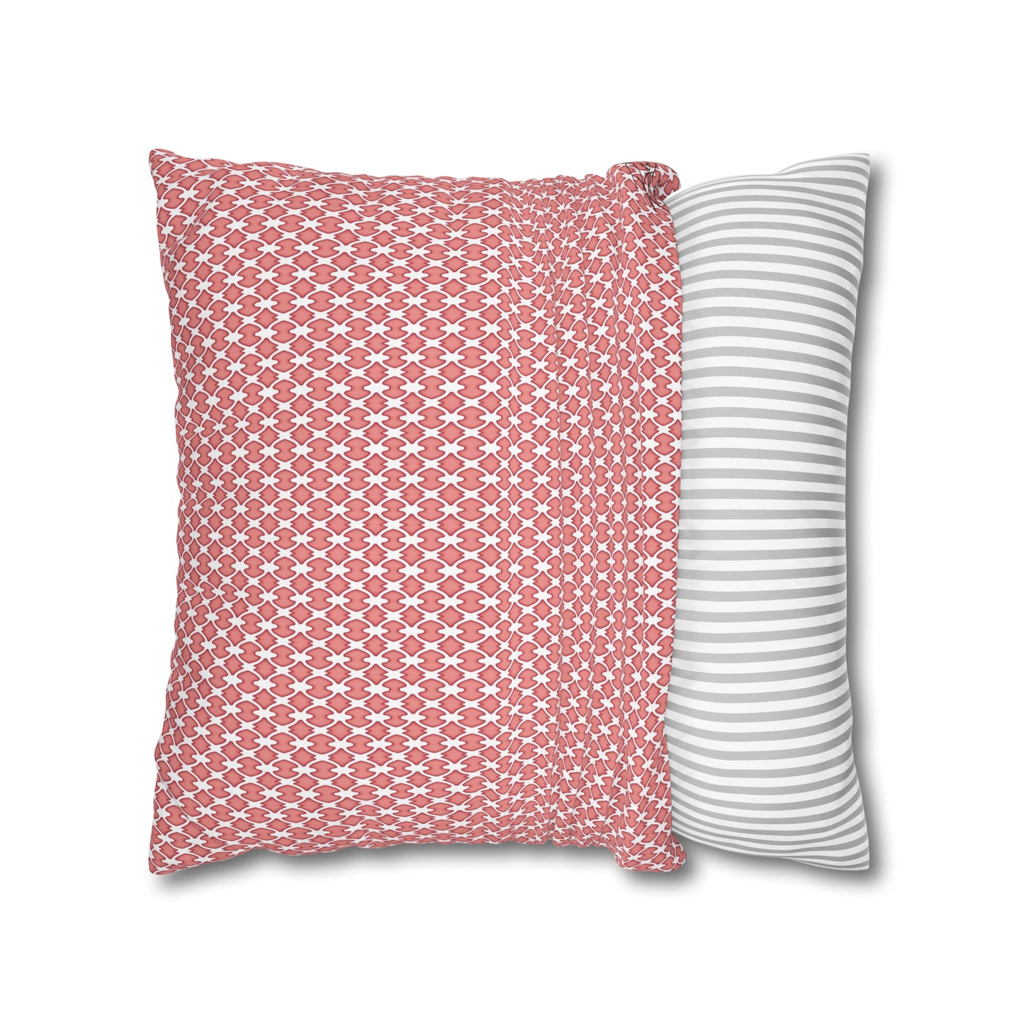 Pink Lattice Canvas Pillowcase