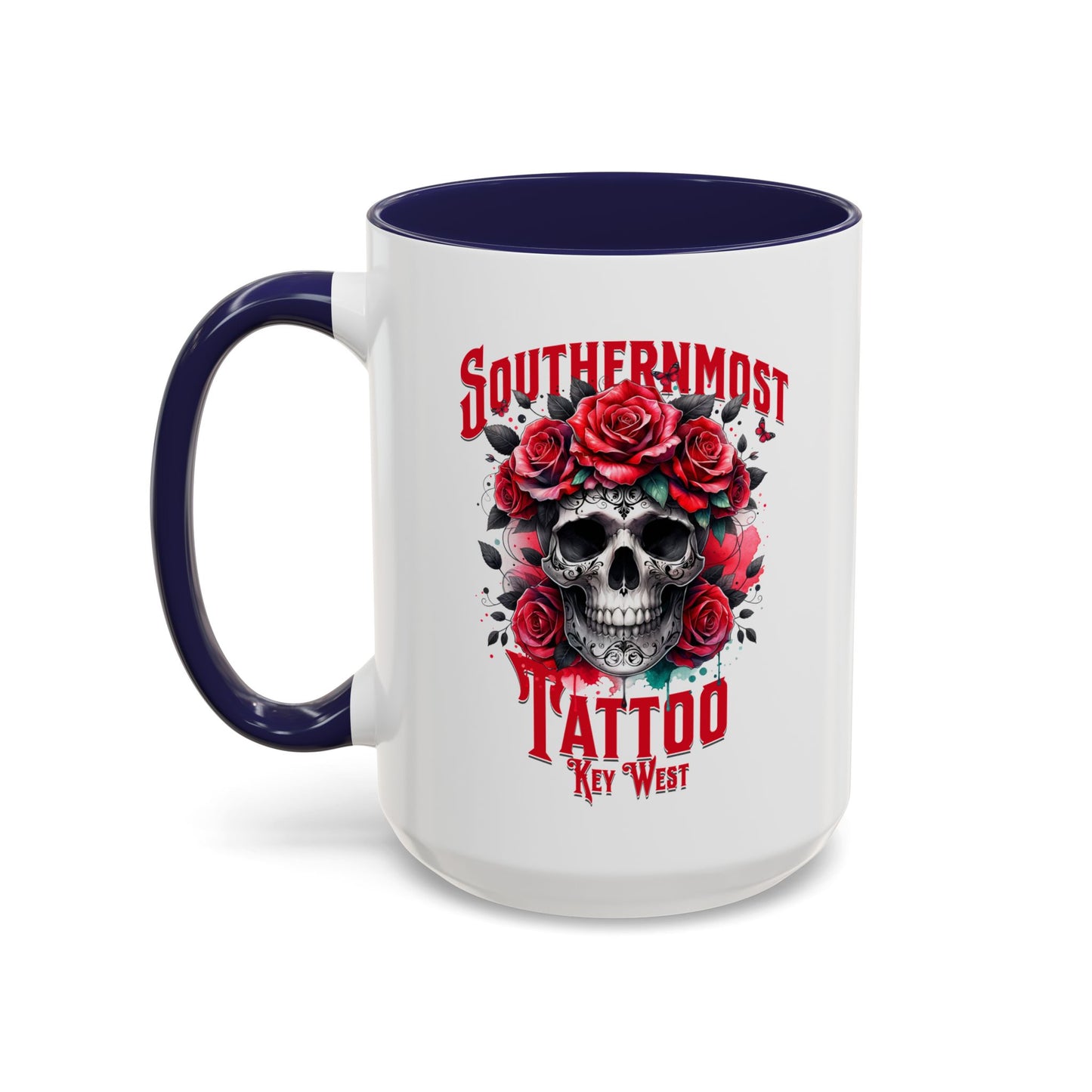 Skull and Roses Coffee Mug | Southernmost Tattoo | Perfect Gift for Tattoo Lovers