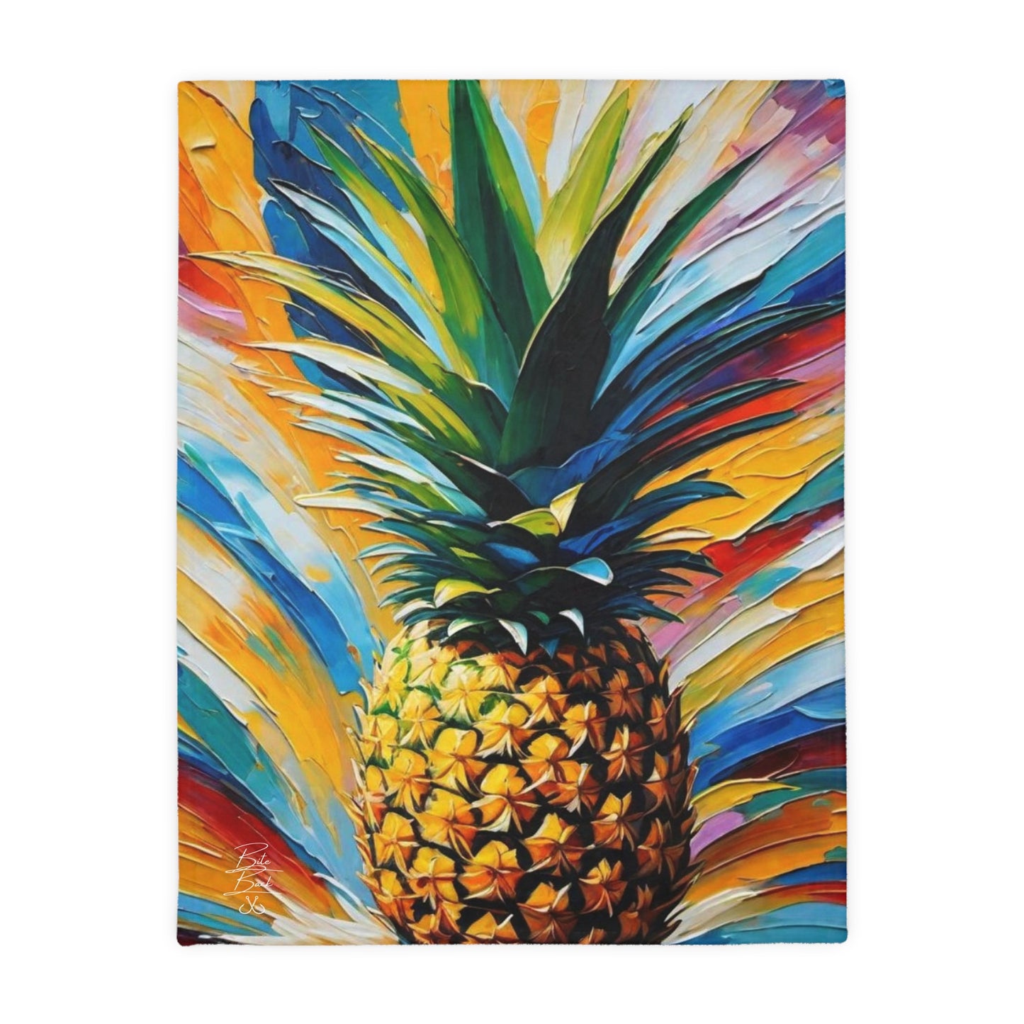 Pineapple Velveteen Minky Blanket (Two-sided print)