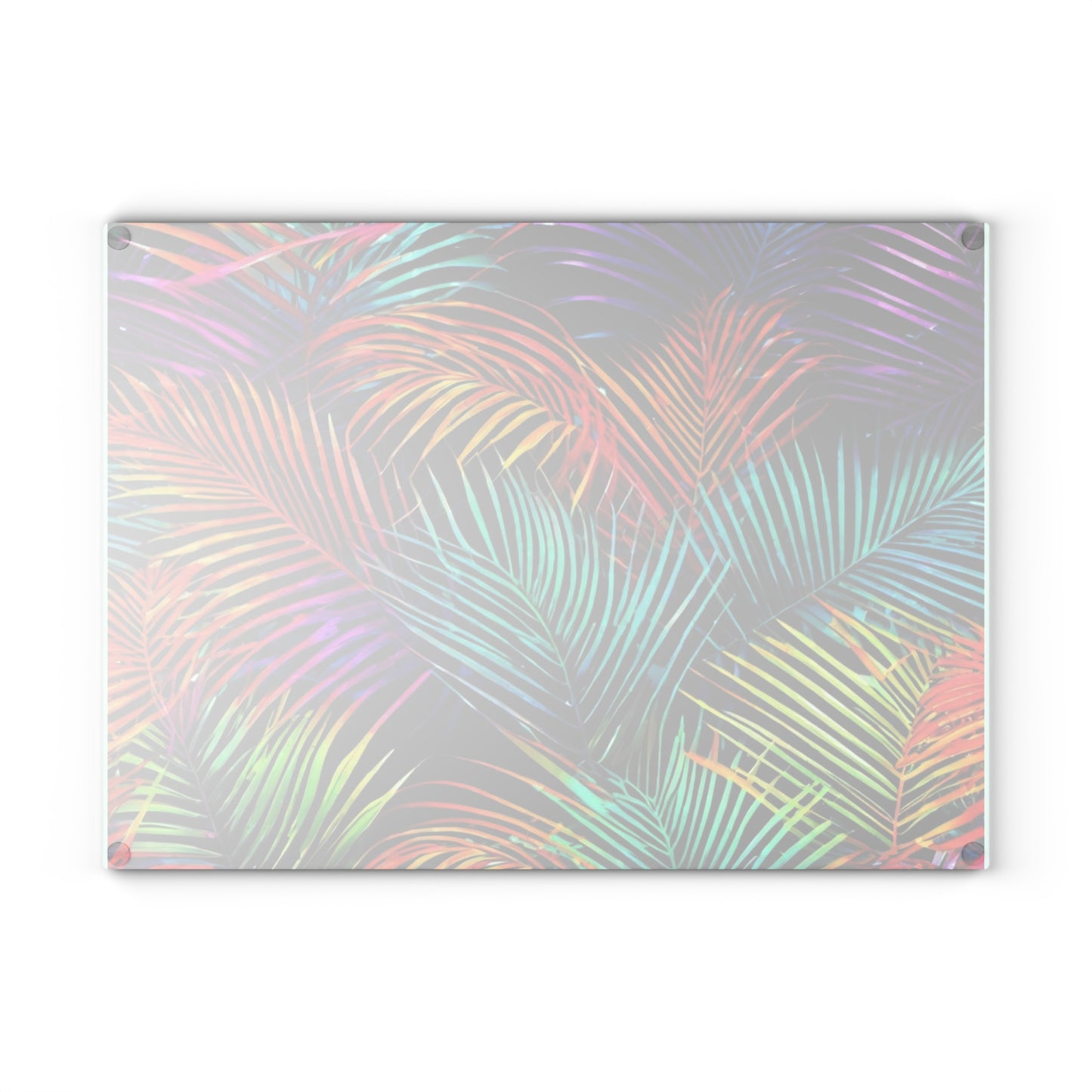 Palm Leaves Tropical Glass Cutting Board