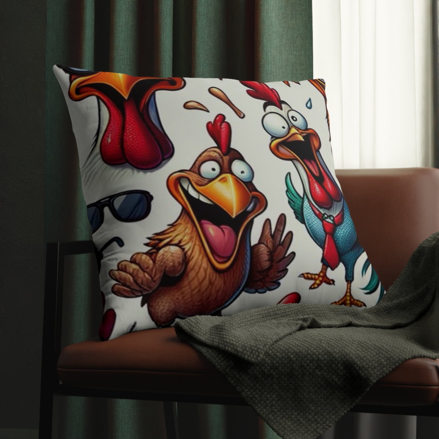 Crazy Roosters Waterproof Pillows